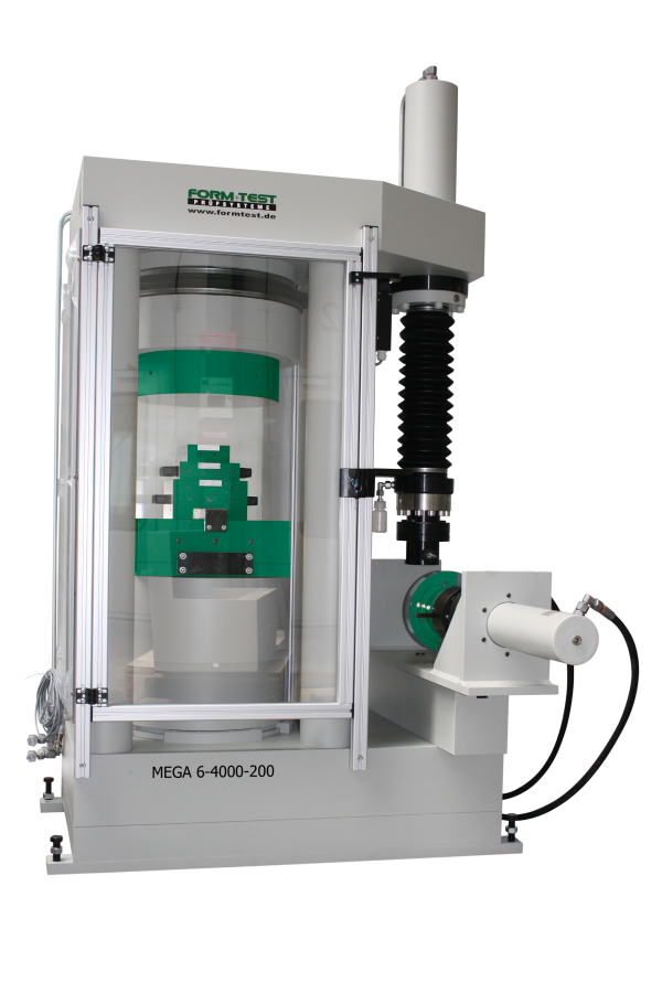 MEGA 6-4000-200 nyomó- és hajlítópróba-gép nyírószerkezettel